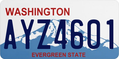 WA license plate AYZ4601