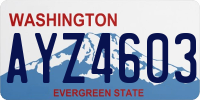 WA license plate AYZ4603