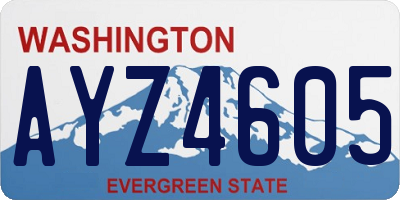 WA license plate AYZ4605