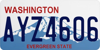 WA license plate AYZ4606