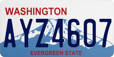 WA license plate AYZ4607