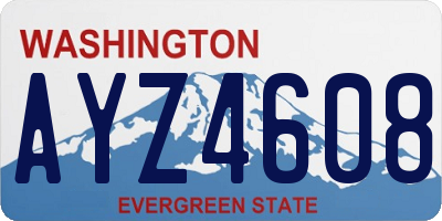 WA license plate AYZ4608