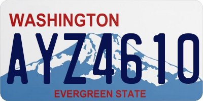 WA license plate AYZ4610