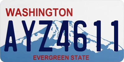 WA license plate AYZ4611