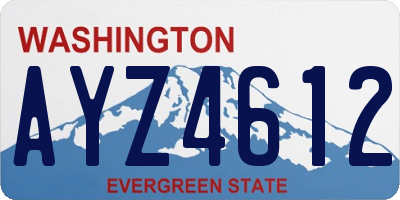 WA license plate AYZ4612