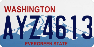 WA license plate AYZ4613