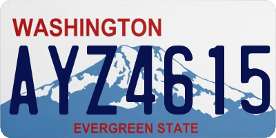 WA license plate AYZ4615