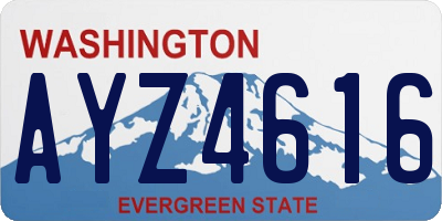 WA license plate AYZ4616