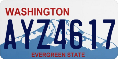 WA license plate AYZ4617