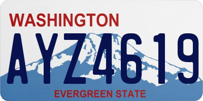 WA license plate AYZ4619