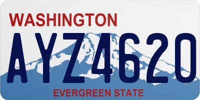 WA license plate AYZ4620