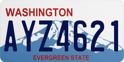 WA license plate AYZ4621