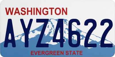 WA license plate AYZ4622