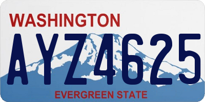 WA license plate AYZ4625