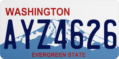 WA license plate AYZ4626