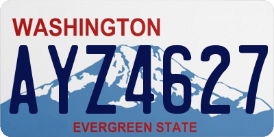 WA license plate AYZ4627