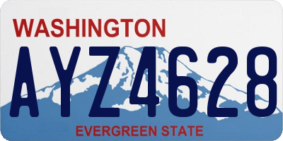 WA license plate AYZ4628