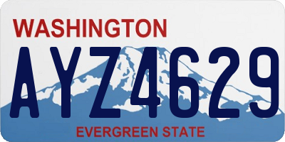 WA license plate AYZ4629