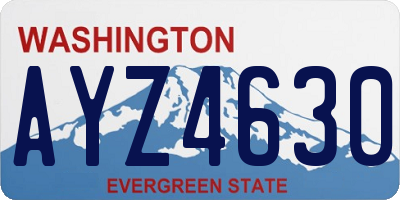 WA license plate AYZ4630