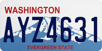 WA license plate AYZ4631