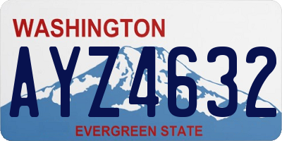 WA license plate AYZ4632