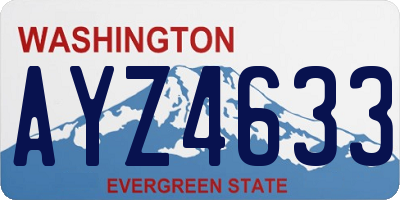 WA license plate AYZ4633