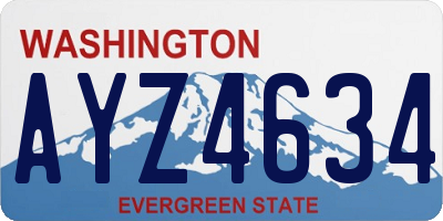 WA license plate AYZ4634