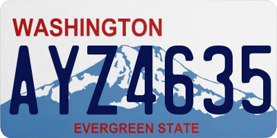 WA license plate AYZ4635