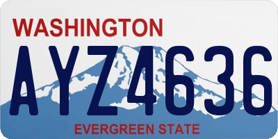 WA license plate AYZ4636