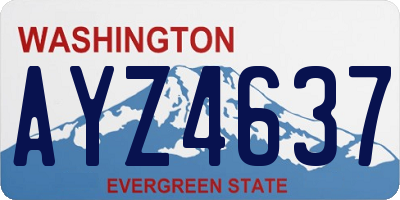 WA license plate AYZ4637