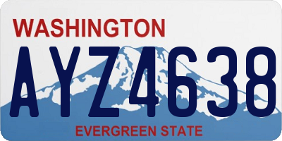 WA license plate AYZ4638