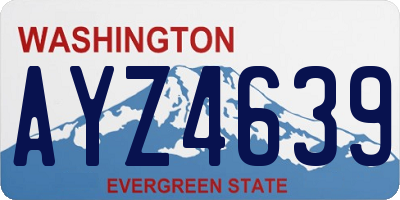 WA license plate AYZ4639