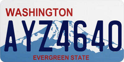 WA license plate AYZ4640