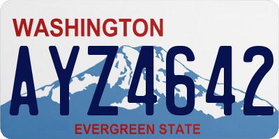 WA license plate AYZ4642