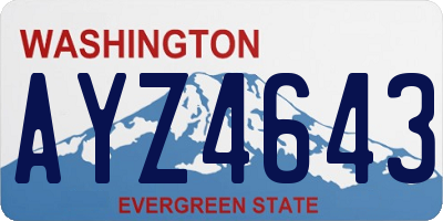 WA license plate AYZ4643