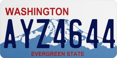 WA license plate AYZ4644