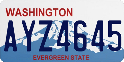 WA license plate AYZ4645