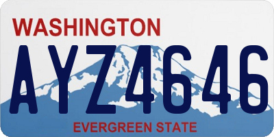 WA license plate AYZ4646