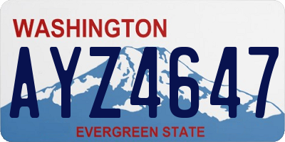 WA license plate AYZ4647