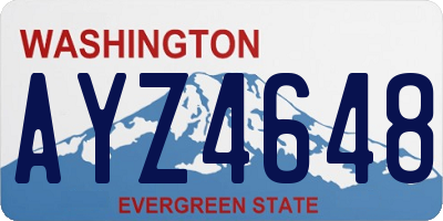 WA license plate AYZ4648