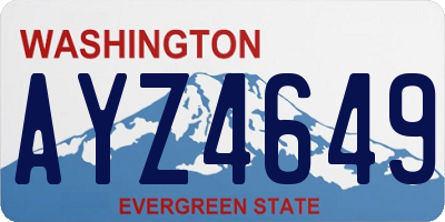 WA license plate AYZ4649