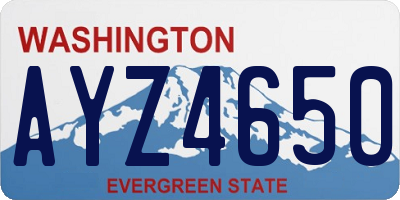 WA license plate AYZ4650