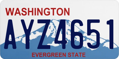 WA license plate AYZ4651