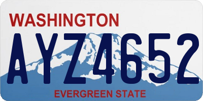 WA license plate AYZ4652