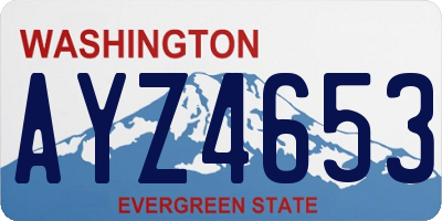 WA license plate AYZ4653