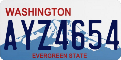 WA license plate AYZ4654