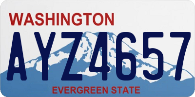 WA license plate AYZ4657