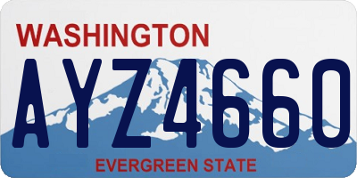 WA license plate AYZ4660