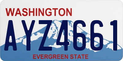 WA license plate AYZ4661