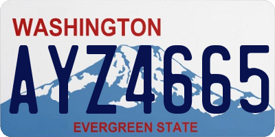 WA license plate AYZ4665